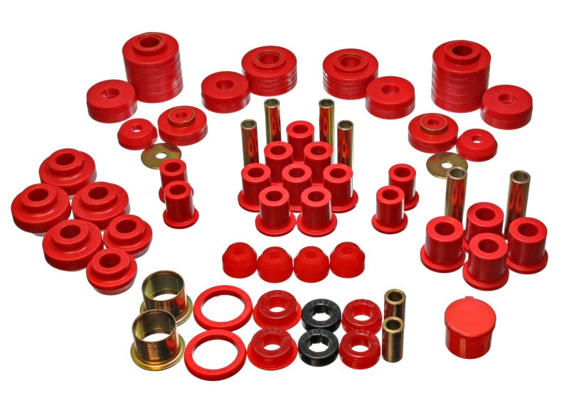Energy Suspension 80-96 Ford F150 Std/Extra Cab Pickup Red Hyper-Flex Master Bushing Set components