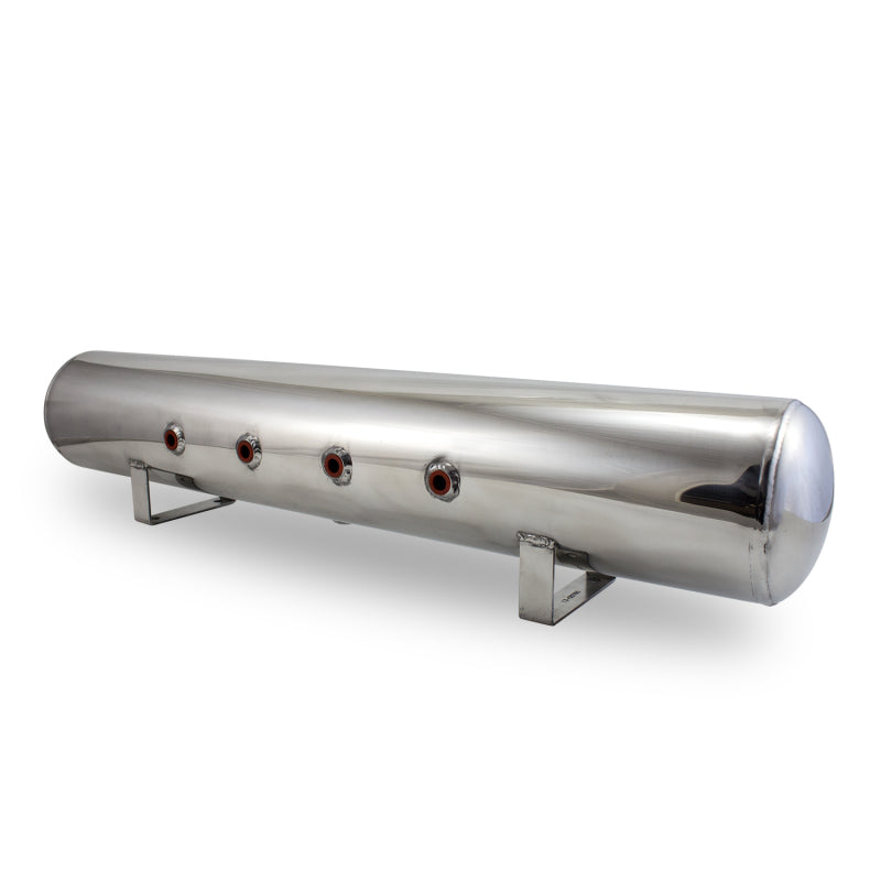 Air Lift 5 Gal Alum Air Tank - (4) 3/8in Face Ports & 1/4in Drain Port - 36in L X 6in D - Polished - Offroad Performance Parts