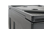 Deezee Universal Tool Box - Specialty Utility Chest Plastic 37In with molded cup holders and weather-resistant lid.