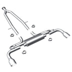 MagnaFlow 02-08 Lexus SC430 L Stainless C/B SYS Performance exhaust system parts including muffler and piping.