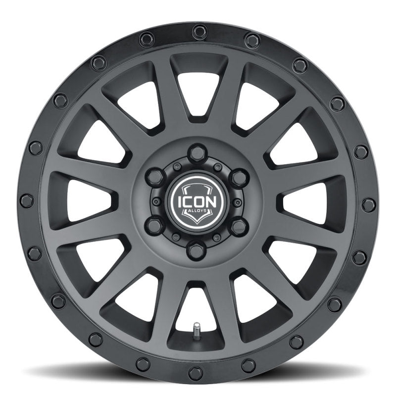 ICON Compression 17x8.5 6x5.5 0mm Offset 4.75in BS 106.1mm Bore Double Black Wheel Secondary image
