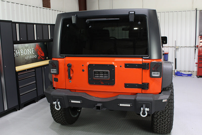Fishbone Offroad 07-18 Jeep Wrangler JK - Black Textured Powdercoat Tail Light Covers Secondary image
