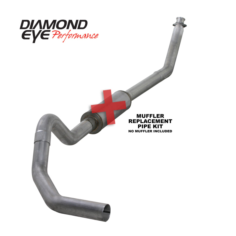 Diamond Eye KIT 4in Turbo Back MFLR RPLCMENT PIPE SGL AL: 98.5 - 02 DODGE CUMMINS 5.9L Secondary image