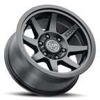 ICON Rebound 17x8.5 6x5.5 25mm Offset 5.75in BS 95.1mm Bore Satin Black Wheel for offroad performance upgrades.