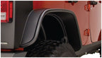 Bushwacker 07-18 Jeep Wrangler Unlimited Flat Style Flares 2pc 4-Door Sport Utility Only - Black on Jeep tire