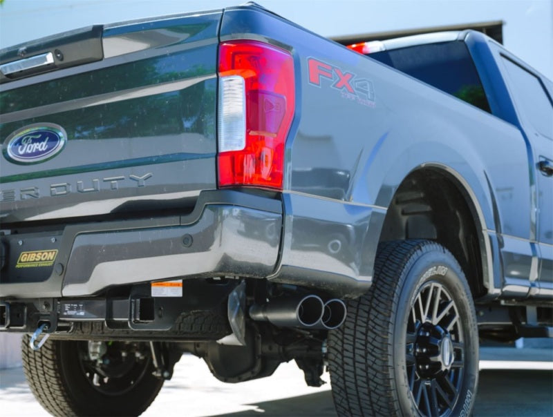 Gibson 20-21 Ford F250/F350 7.3L 3in Cat-Back Dual Sport Exhaust System Stainless - Black Elite Secondary image