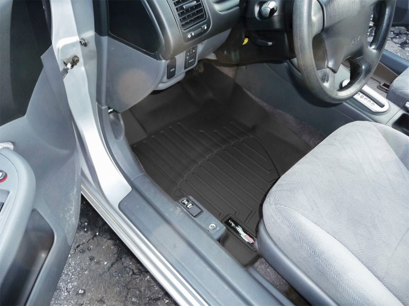 WeatherTech 01-05 Honda Civic Front FloorLiner - Black in car