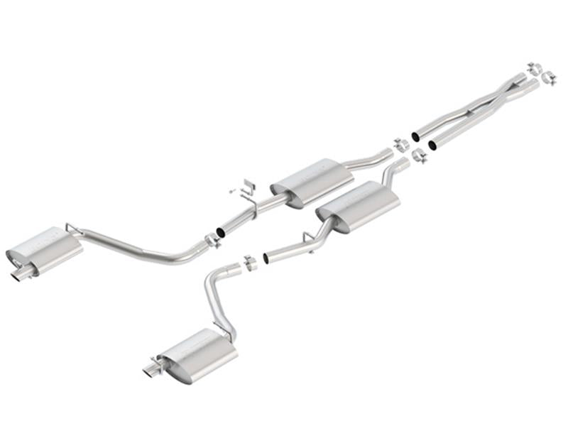 Borla 15-16 Dodge Charger 3.6L V6 S-Type Cat Back Exhaust (Uses Factory Valence) parts layout