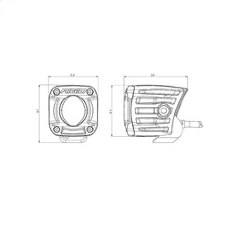 Rigid Industries Revolve Pod w/Amber Trim Ring - Pair outline