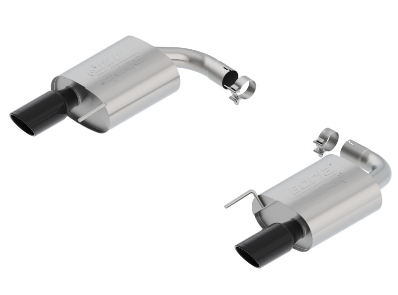 Borla Atak S Rear Section 15-17 Ford Mustang GT 5.0L V8 MT/AT 2.5in pipe 4in tip (Black Chrome) exhaust tips