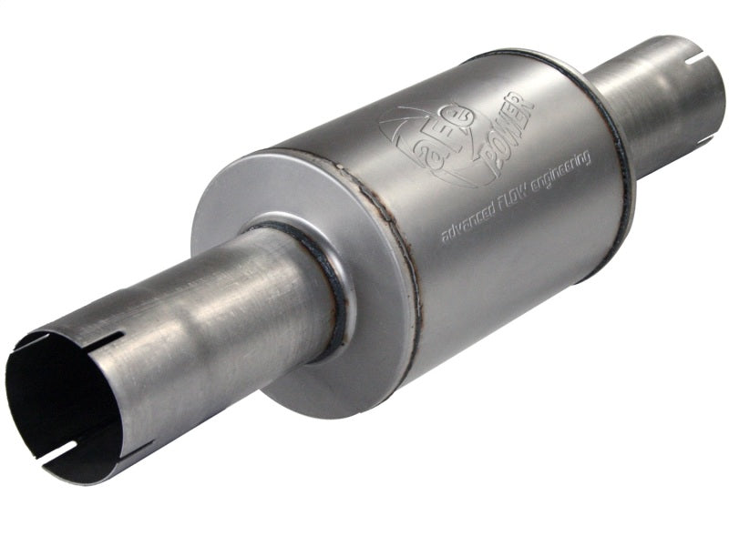 aFe Atlas Exhausts Mufflers Al Steel EXH Muffler 4 ID In/Out 8 Dia x 12L AL Secondary image