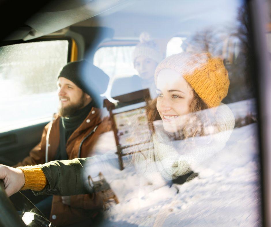 Enjoying an off-road adventure in winter with friends.