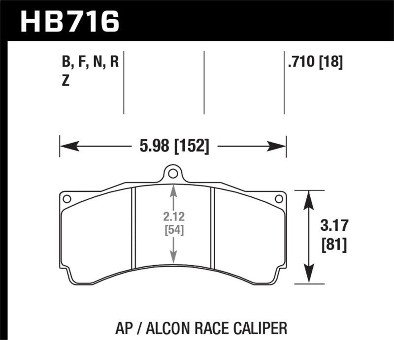 Hawk HPS Brake Pads w/ 0.710 Thickness - AP Racing Alcon Secondary image