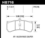 Hawk HPS Brake Pads w/ 0.710 Thickness - AP Racing Alcon dimensions