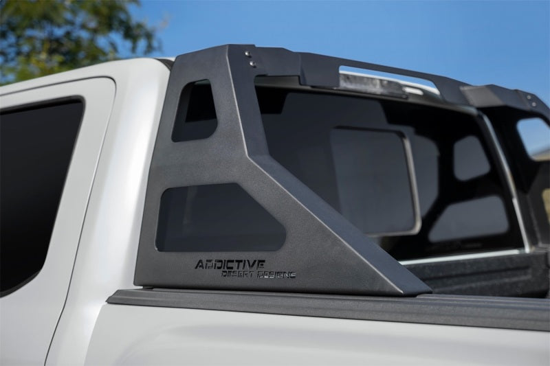 Addictive Desert Designs 17-19 Ford F-150 Raptor Stealth Fighter Chase Rack close-up on truck