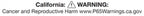California warning for cancer and reproductive harm notice.