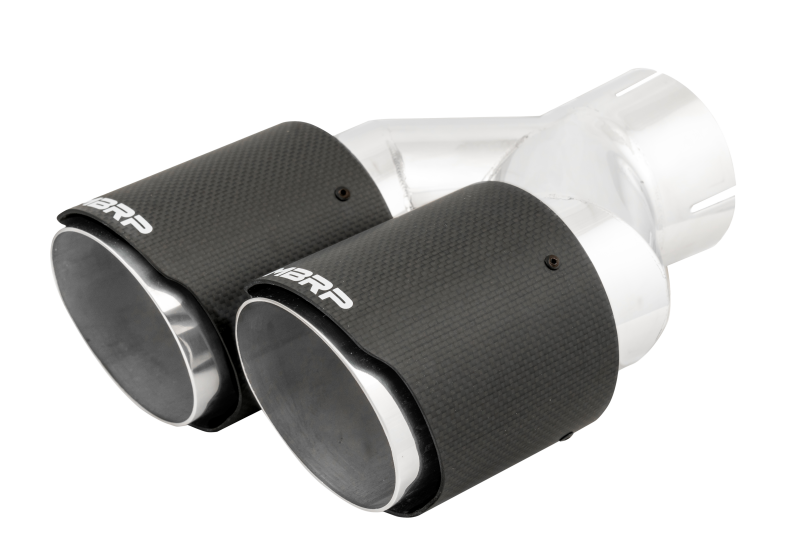 MBRP 3in ID / Dual 4in OD Out Staggered L 9.87in / R 9.37in Dual Wall Carbon Fiber Univ Exhaust Tip Secondary image