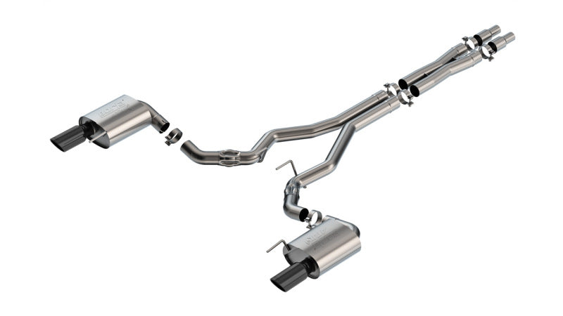 Borla 2024 Ford Mustang GT 5.0L V8 w/o Active Exhaust ATAK Cat-Back Exhaust System - Black Chrome Main image