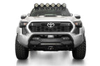 Addictive Desert Designs2024+ Toyota Tacoma Stealth Center Mount Winch Front Bumper w/ Top Hoop with offroad lighting and recovery gear.