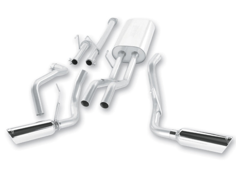 Borla 09-15 Toyota Tundra 4.6L / 5.7L V8 Crew Max / Double Cab SS Dual Split Catback Exhaust components.