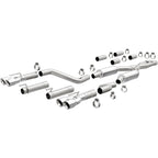 MagnaFlow 2017+ Dodge Challenger 409 SS Polished 3in Quad Tips Cat-Back Exhaust parts with hardware.
