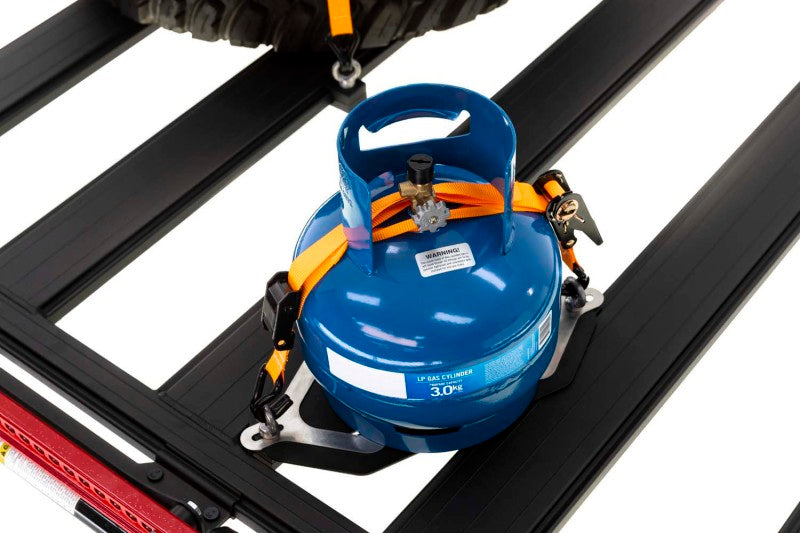 ARB BASE Rack Gas Bottle Holder on a truck accessory rack