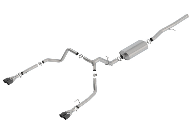 Borla 19 Chevrolet Silverado/GMC Sierra 1500 6.2L SS Touring Catback Exhaust - Black Chrome Tips Main image