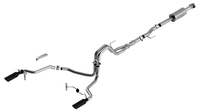 Borla F-150 2021 5.0L 4dr CC SB EC STB Lariat/KR/Platinm/LTD 3/2.25 SRE Cat-Back ATAK Black CHR Tips exhaust system