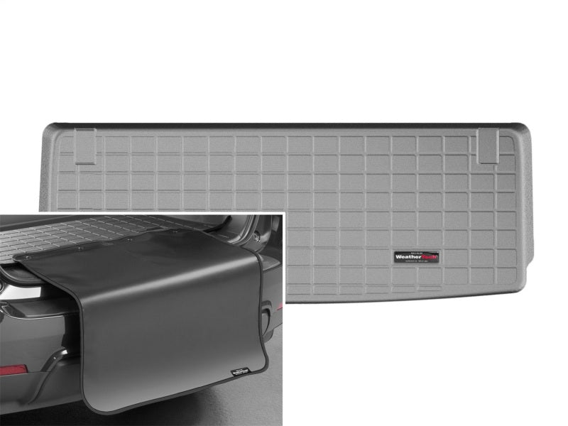 WeatherTech 2014+ Infinity QX80/QX56 Cargo Liners With Bumper Protector - Grey Secondary image