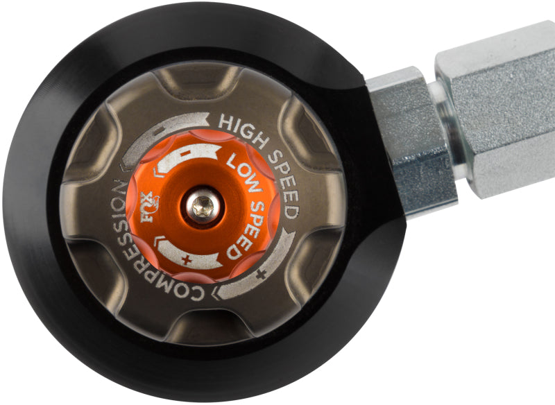 Fox 07-18 Jeep JK 2.5 Perf Elite Series Reservoir Shock Front 2.5in R/R 2.5-4in (Pair) w/ DSC Adj. compression adjuster