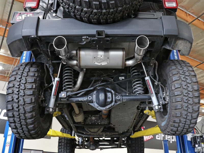 aFe Rebel Series 2.5in 409 SS Axle-Back Exhaust w/Polished Tips 07+ Jeep Wrangler (JK) V6 3.6L/3.8L Secondary image
