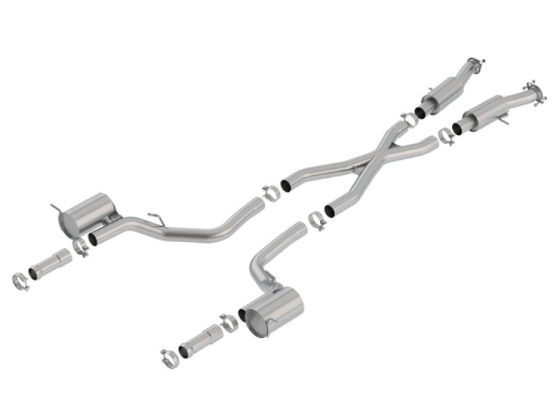 Borla 2018+ Jeep Grand Cherokee TrackHawk 6.2L V8 AWD 3in S-Type CatBack Exhaust (Uses Factory Tips) components view Main image