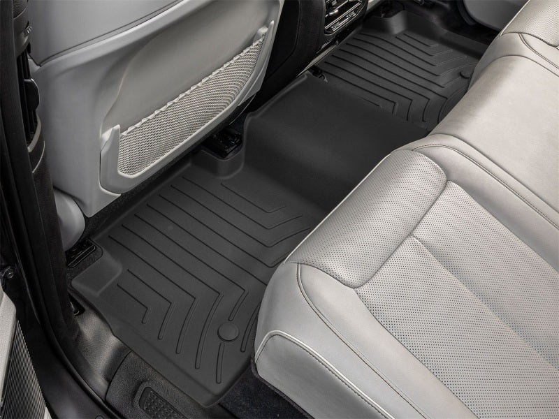 WeatherTech 22-24 Jeep Grand Cherokee WL 2nd Row Rear FloorLiner HP - Black in vehicle interior