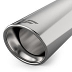 MagnaFlow Sys C/B 11-15 Ford Super Duty F250 6.2L EC CC, SS 3.5in Single Rear Pass Side Ext 5in Tip exhaust tip close-up.