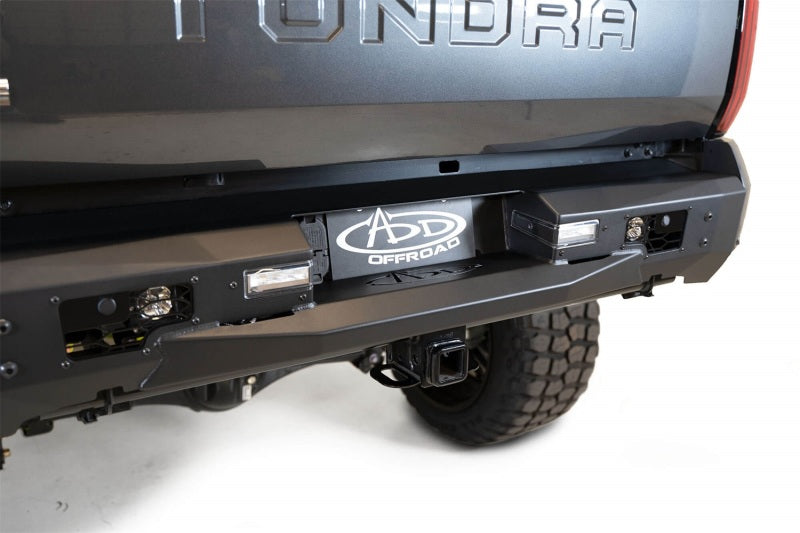 Addictive Desert Designs 22-23 Toyota Tundra Stealth Fighter Winch Rear Bumper with offroad lighting and electrical features.