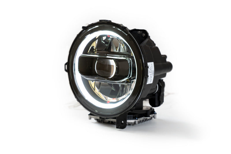 DV8 Offroad 18-22 Jeep Gladiator Wrangler LED Projector Headlights with black bezel for superior performance.