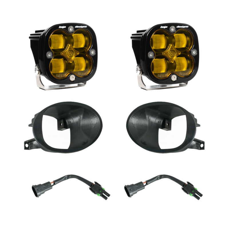 Baja Designs 19-22 Mercedes Benz Sprinter Squadron SAE Fog Pocket Light Kit - Amber with mounts and wiring harness