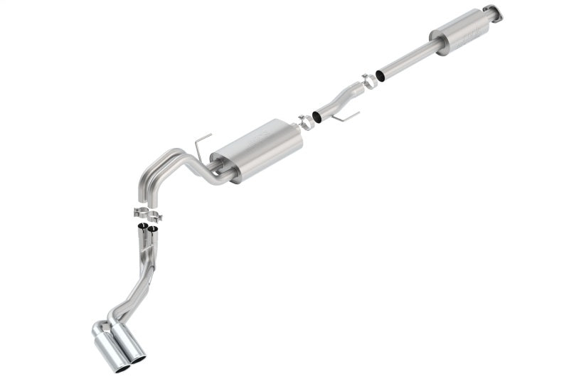 Borla 15-16 Ford F-150 3.5L EcoBoost Ext. Cab Std. Bed Catback Exhaust S-Type Truck Side Exit exhaust system view.