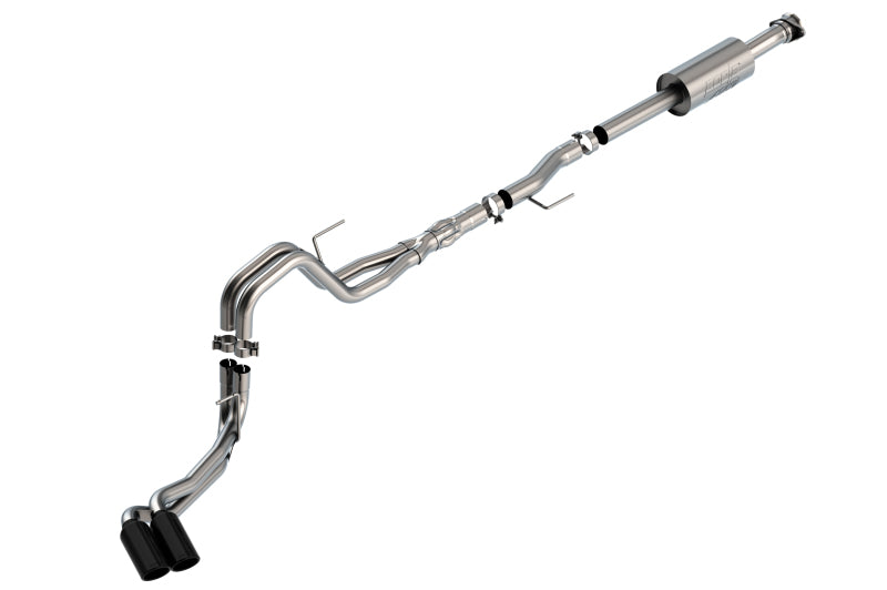 Borla F-150 2021 5.0L 4dr CC SB EC STB Lariat/KR/Platnm/LTD 3/2.25 DSE Cat-Back ATAK Black CHR Tips exhaust system Main image