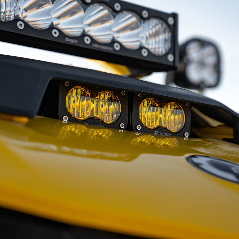 Baja Designs 2024+ Can-Am Maverick R S2 Pro Hood Light Kit on vehicle
