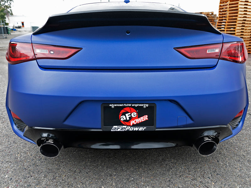 aFe POWER Takeda 2.5in 304 SS Axle-Back Exhaust w/ Black Tips 17-19 Infiniti Q60 V6-3.0L (tt) Secondary image