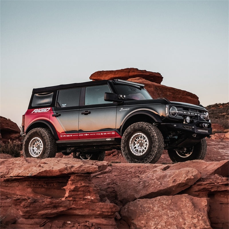 Rigid Industries Revolve Pod w/Amber Trim Ring - Pair on Offroad Vehicle
