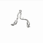 MagnaFlow 20-21 Ford Transit-150 Single Underbody V6 3.5L RWD Direct-Fit Catalytic Converter with stainless steel construction.