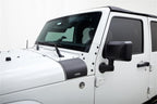 Bushwacker 07-18 Jeep Wrangler Trail Armor Cowl Cover - Black installed on a Jeep, showcasing protection and durability.