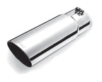 Gibson Round Single Wall Angle-Cut Tip - 3.5in OD/3in Inlet/12in Length - Stainless for offroad performance upgrades
