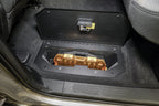 Tuffy Infloor Lid W/ Keyed Lock For Ram Trucks Crew Cab installed in truck floor compartment.