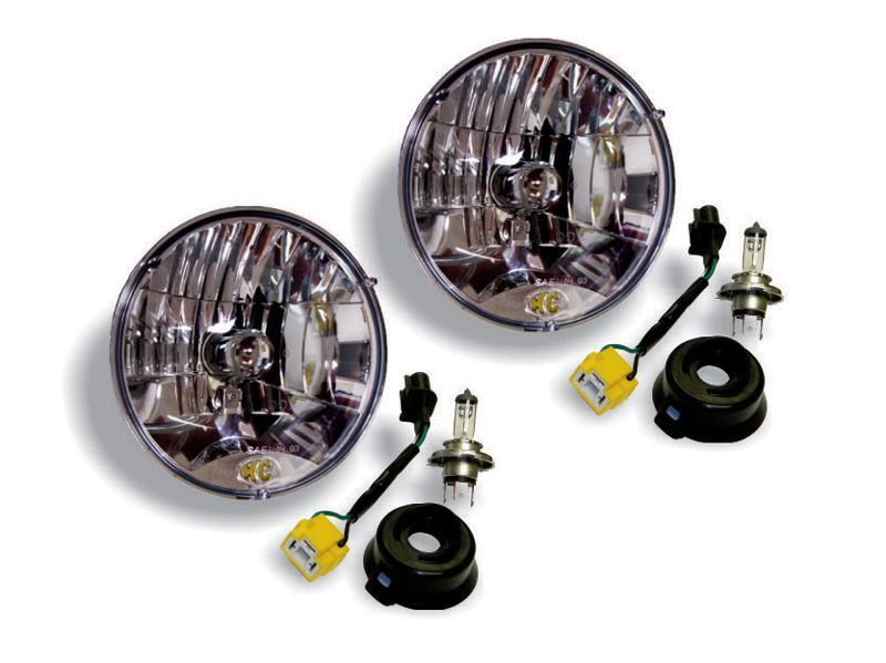 KC HiLiTES 07-18 Jeep JK H4 Headlight Conversion Kit - DOT Apprv./Incl. H13 to H4 Connectors (Pair) for offroad lighting upgrades