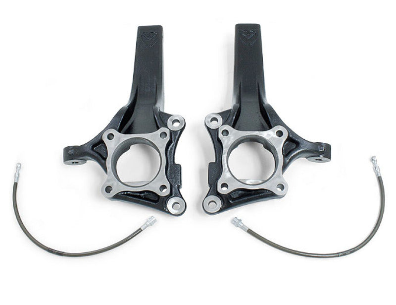 MaxTrac 09-18 Ford F-150 2WD 4-4.5in Front Lift Spindles w/Extended DOT Compliant Brake Lines for offroad upgrades