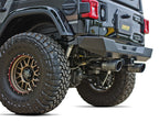 Gibson 07-17 Jeep Wrangler JK X 3.8L 2.5in Patriot Series Axle-Back Dual Split Exhaust - Blk Ceramic with offroad wheels