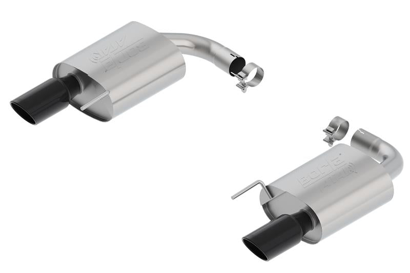 Borla Atak S Rear Section 15-17 Ford Mustang GT 5.0L V8 MT/AT 2.5in pipe 4in tip (Black Chrome) exhaust system